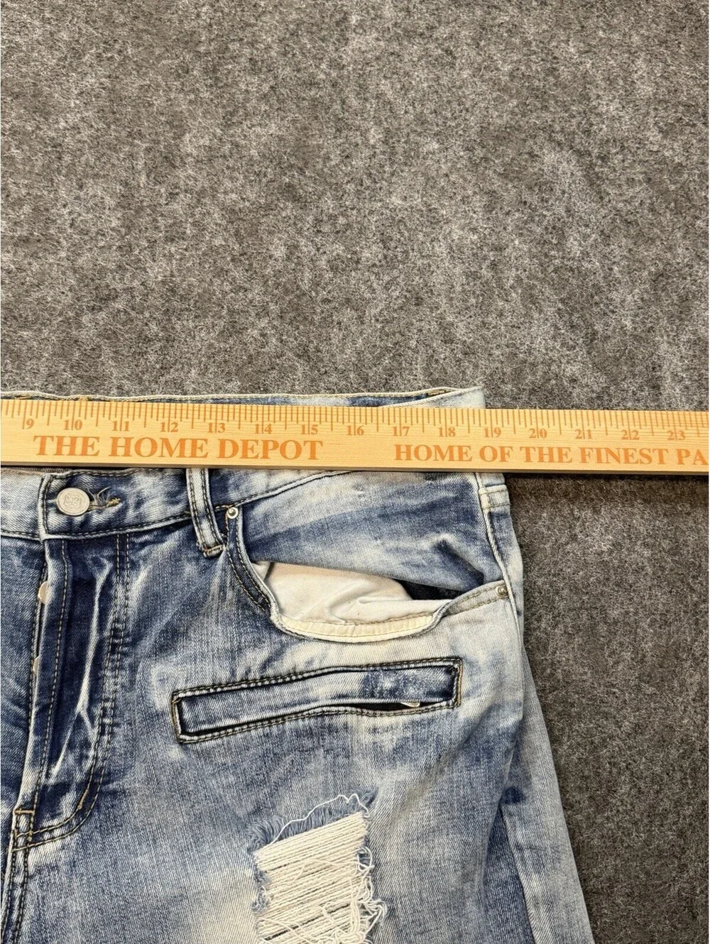 DOPE Men’s Biker Moto Jeans Light Wash Distressed Skinny Denim 34x32